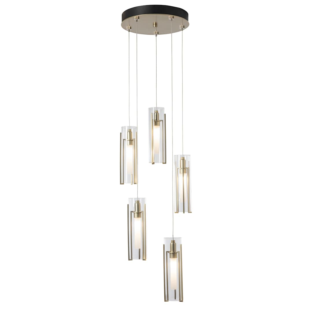 Exos Glass 5 Light 14" Wide Suspension Multi Light Pendant