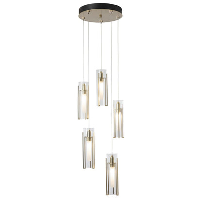 Exos Glass 5 Light 14" Wide Suspension Multi Light Pendant