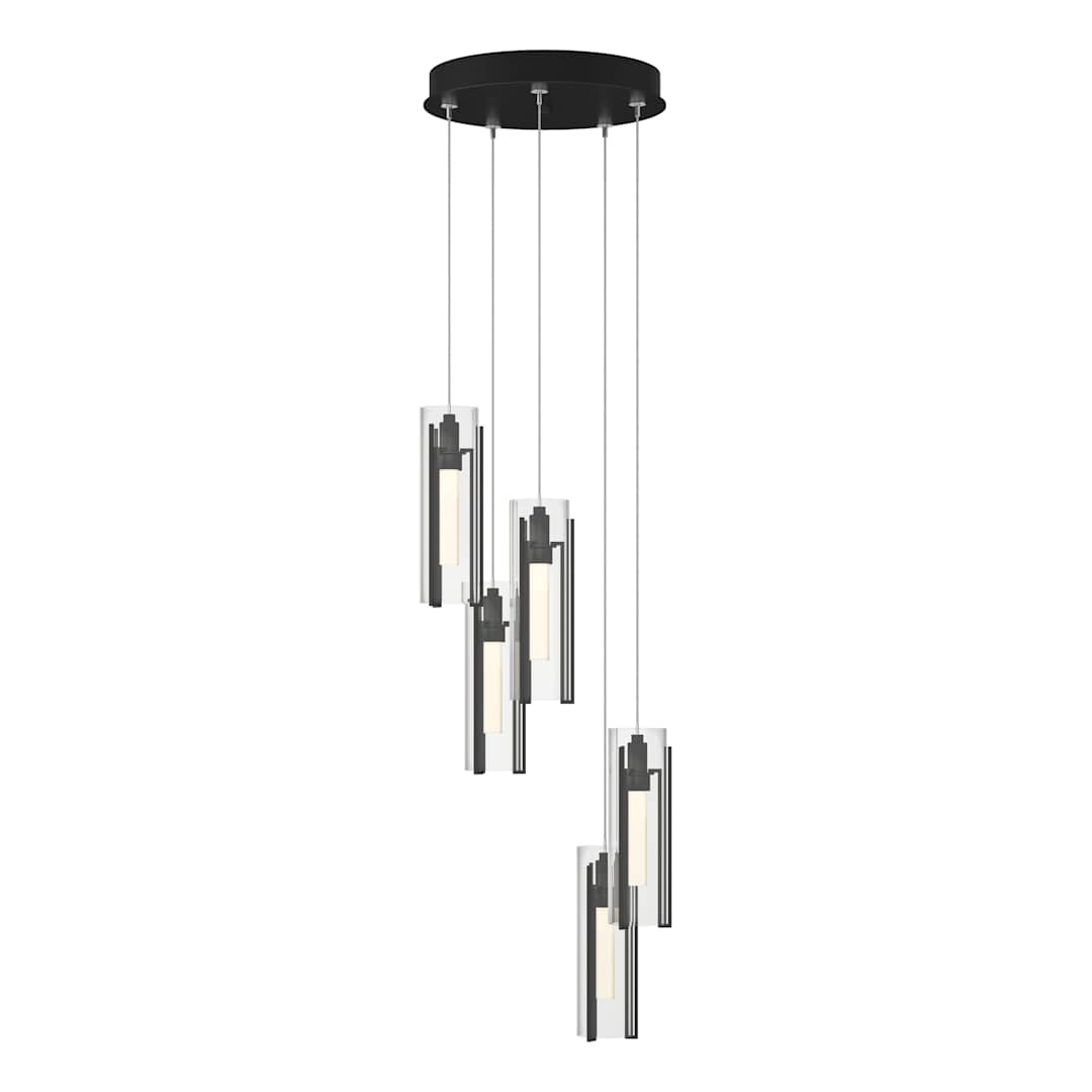 Exos Glass 5 Light 14" Wide Suspension Multi Light Pendant