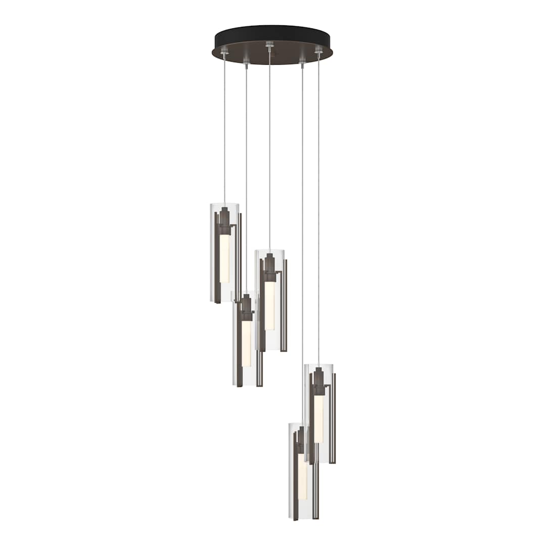 Exos Glass 5 Light 14" Wide Suspension Multi Light Pendant