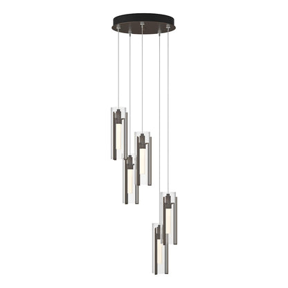 Exos Glass 5 Light 14" Wide Suspension Multi Light Pendant