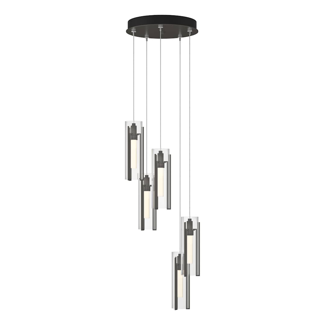 Exos Glass 5 Light 14" Wide Suspension Multi Light Pendant