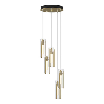 Exos Glass 5 Light 14" Wide Suspension Multi Light Pendant