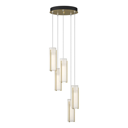 Exos Glass 5 Light 14" Wide Suspension Multi Light Pendant