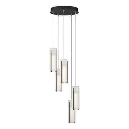 Exos Glass 5 Light 14" Wide Suspension Multi Light Pendant
