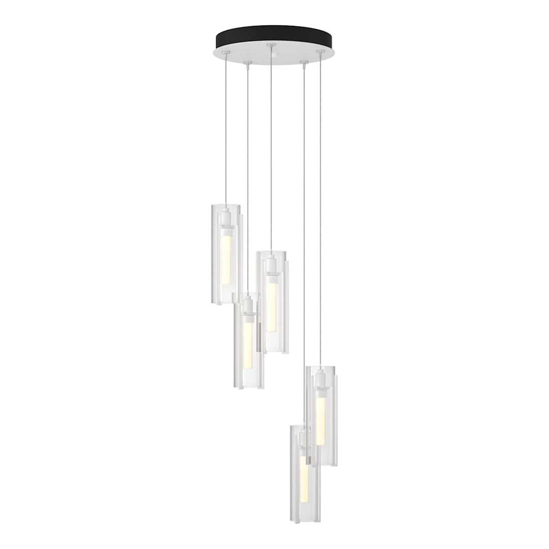 Exos Glass 5 Light 14" Wide Suspension Multi Light Pendant