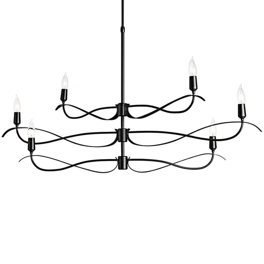 Willow 6 Light 44" Wide Taper Candle Linear Chandelier