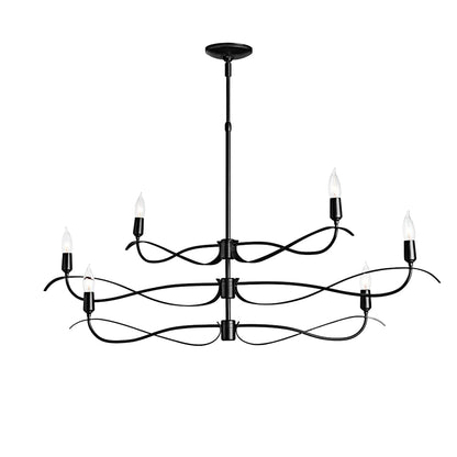 Willow 6 Light 44" Wide Taper Candle Linear Chandelier