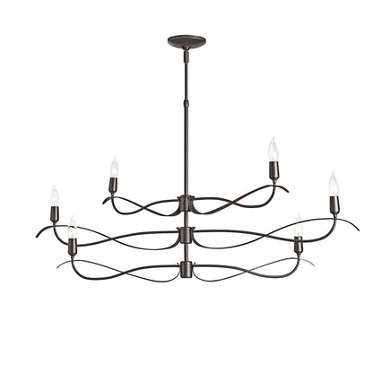 Willow 6 Light 44" Wide Taper Candle Linear Chandelier