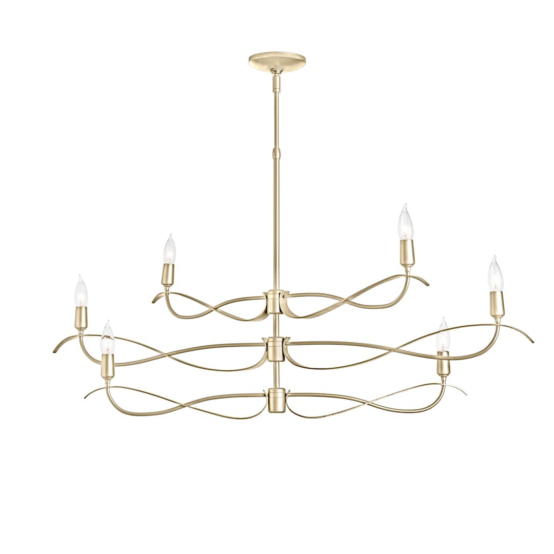 Willow 6 Light 44" Wide Taper Candle Linear Chandelier