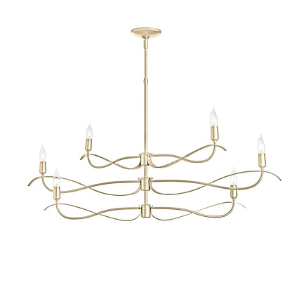 Willow 6 Light 44" Wide Taper Candle Linear Chandelier