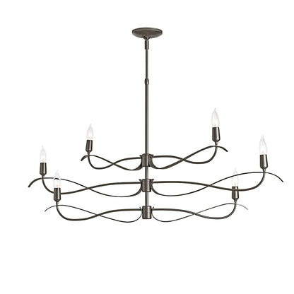 Willow 6 Light 44" Wide Taper Candle Linear Chandelier
