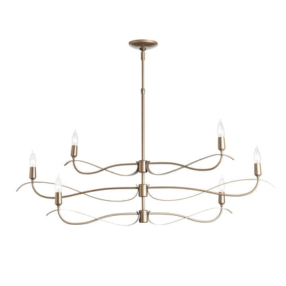 Willow 6 Light 44" Wide Taper Candle Linear Chandelier