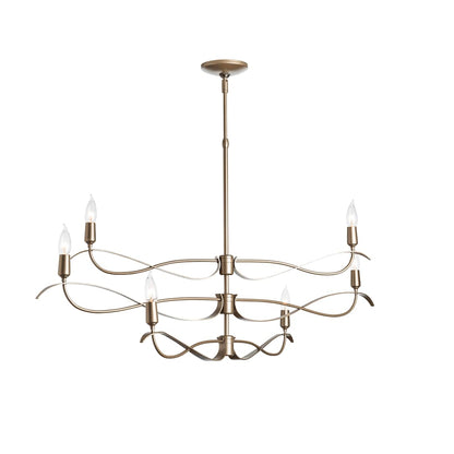 Willow 6 Light 44" Wide Taper Candle Linear Chandelier