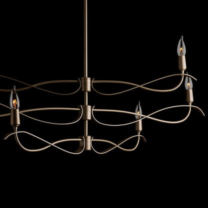 Willow 6 Light 44" Wide Taper Candle Linear Chandelier