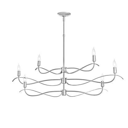 Willow 6 Light 44" Wide Taper Candle Linear Chandelier