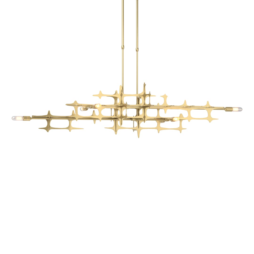 Grid 6 Light 54" Wide Linear Pendant
