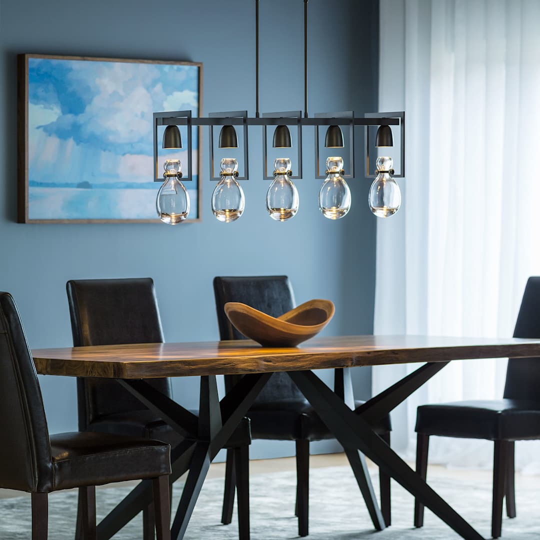 New Traditional 5 Light 41" Wide Linear Chandelier