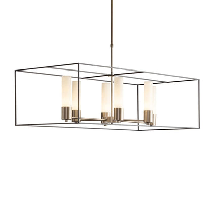 Portico 6 Light 42" Wide Pillar Candle Linear Chandelier
