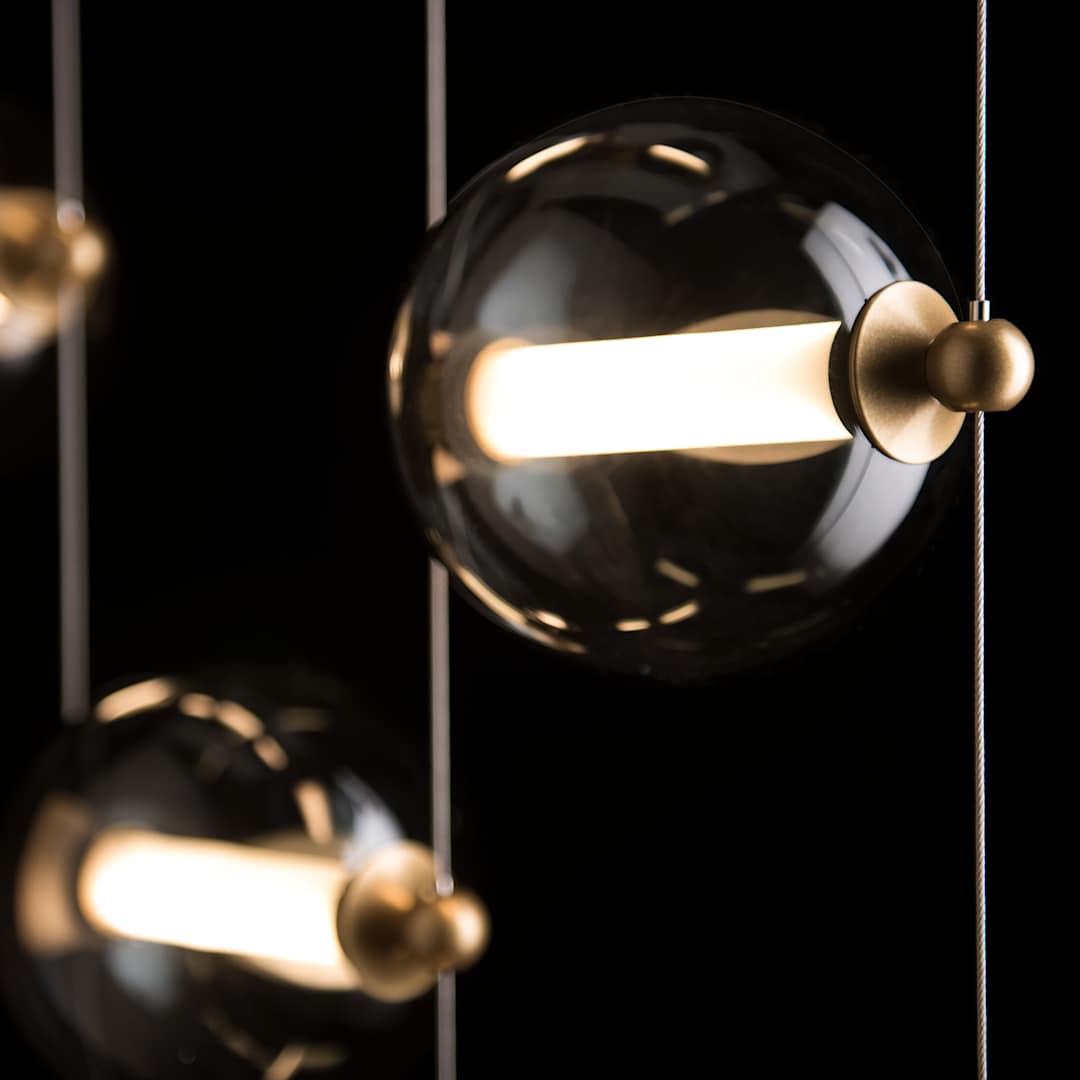 Abacus 22" Wide LED Suspension Multi Light Pendant