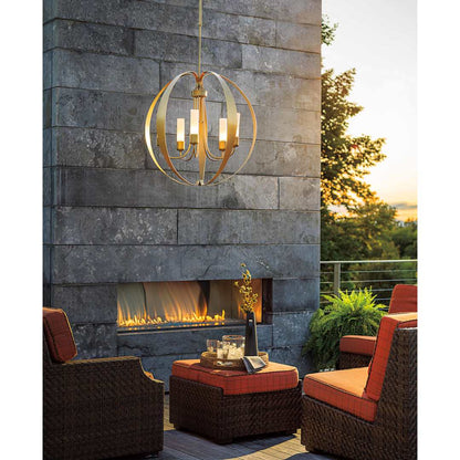 Pomme 5 Light 30" Wide Outdoor Pillar Candle Pendant