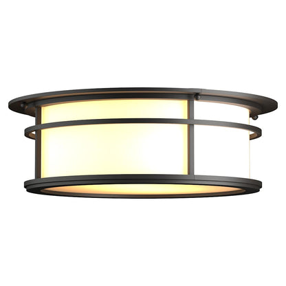 Province 2 Light 15" Wide Flush Mount Drum Outdoor Ceiling Fixture