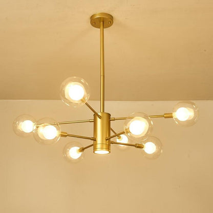 8-light Glass LED Modern Sputnik Chandelier Hanging Lamp Island Lights
