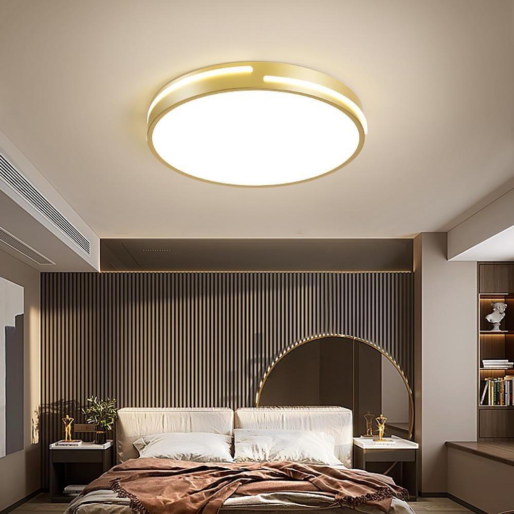 Minimalist Round Dimmable LED Gold Modern Flush Mount Ceiling Light