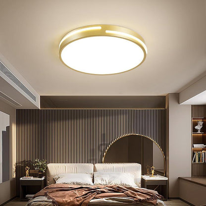 Minimalist Round Dimmable LED Gold Modern Flush Mount Ceiling Light