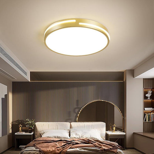 Minimalist Round Dimmable LED Gold Modern Flush Mount Ceiling Light