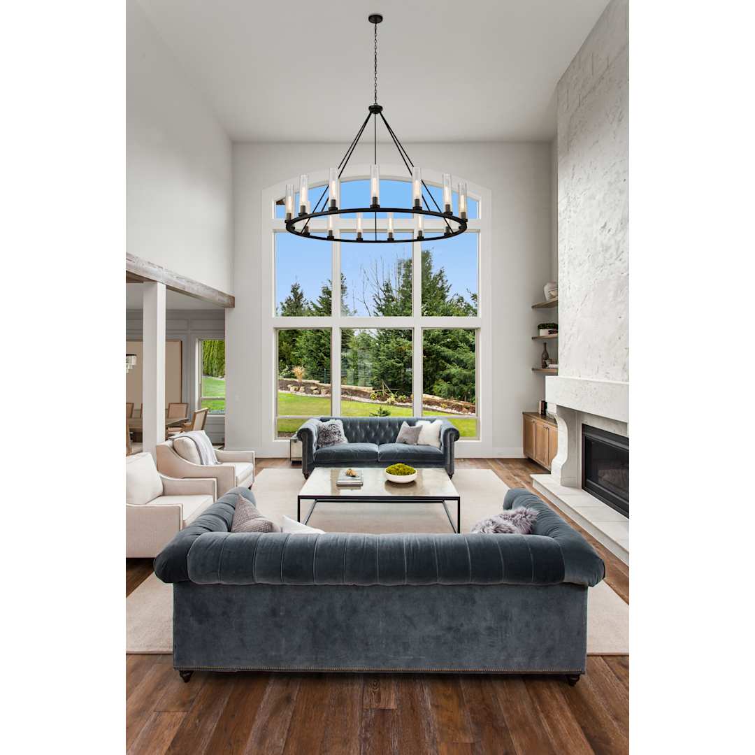 Hartman 15 Light 60" Wide Pillar Candle Ring Chandelier