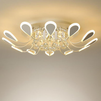Creative Flower Shaped Dimmable LED Crystal Modern Ceiling Lights