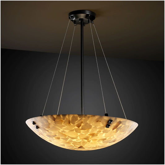Alabaster Rocks! 48" Wide Integrated 3000K LED Pendant with Shaved Alabaster Rocks Resin Shade