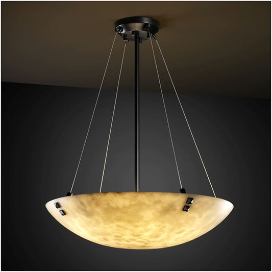 Clouds 48" Wide Integrated 3000K LED Pendant with Clouds Resin Shade