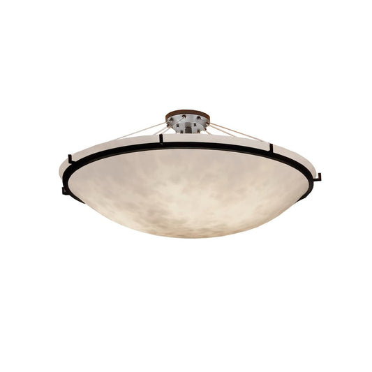 48" Round Semi-Flush Ceiling Fixture with Bowl and Ring from the Clouds Collection