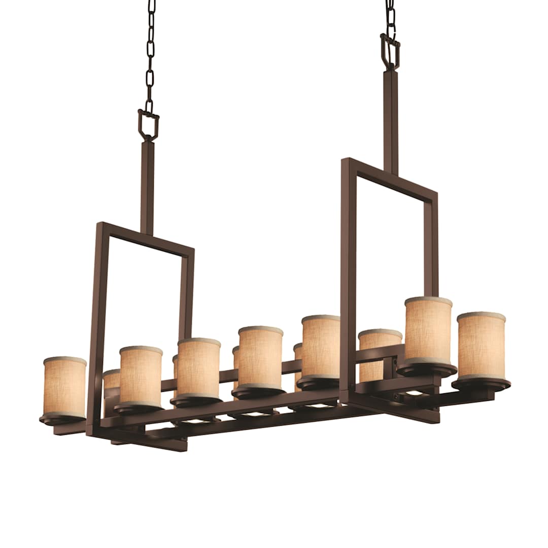 Textile 17 Light 13" Wide LED Pillar Candle Chandelier - Tall Variation