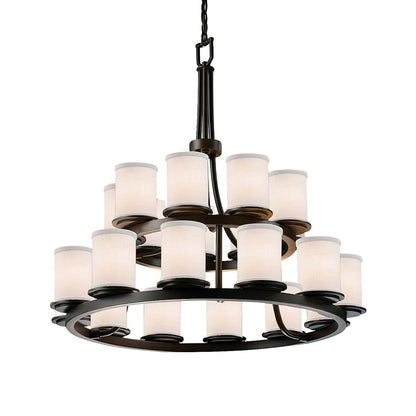 Textile 33" Dakota 21 Light Shaded LED Chandelier