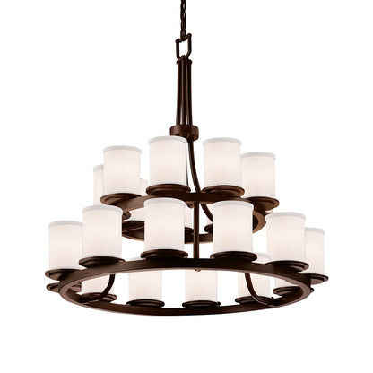 Textile 33" Dakota 21 Light Shaded Chandelier