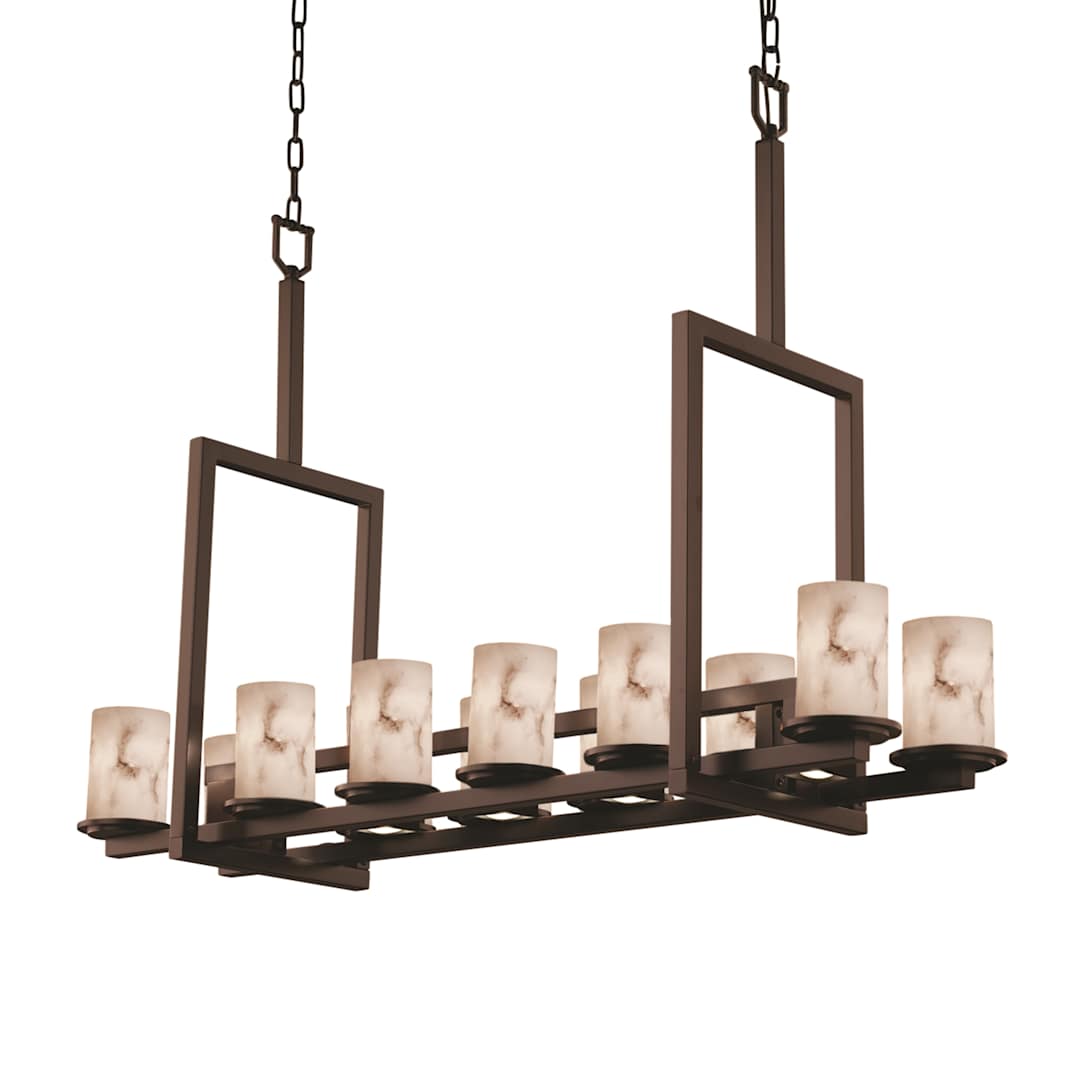 LumenAria 17 Light 13" Wide LED Pillar Candle Chandelier - Tall Variation