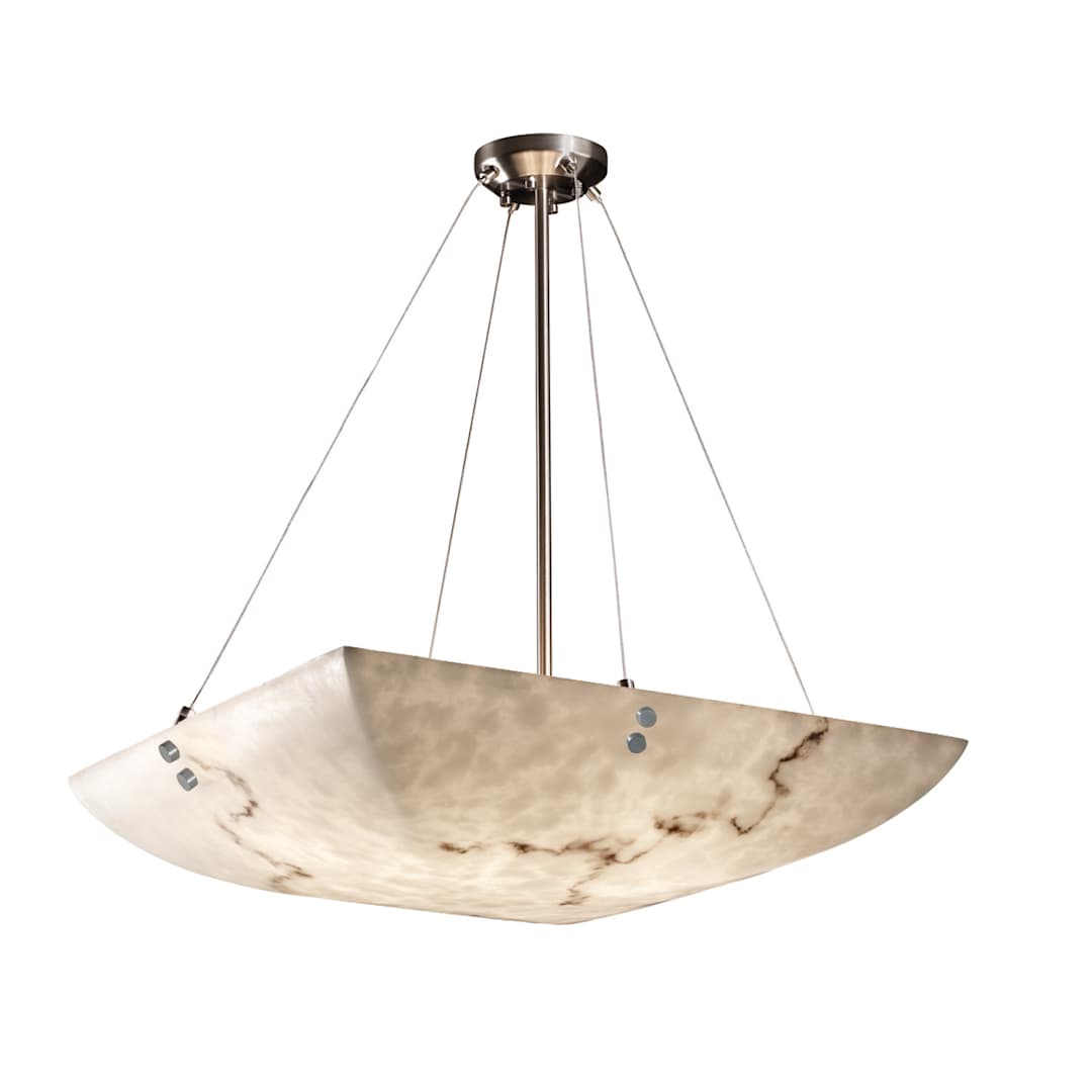 LumenAria 8 Light 51" Wide Square Pendant with Cylindrical Finials