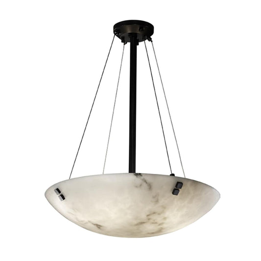 LumenAria 48" Wide Integrated 3000K LED Pendant with Faux Alabaster Resin Shade