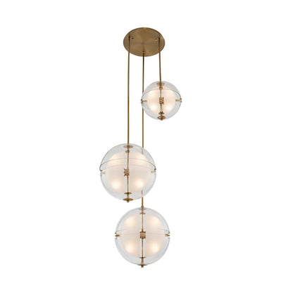Sussex 12 Light 44" Wide LED Multi Light Pendant - (1) 14" and (2) 18" Spheres