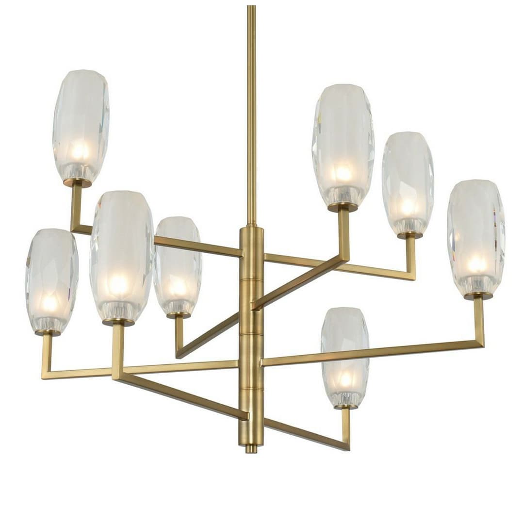 June 8 Light 36" Wide LED Crystal Chandelier