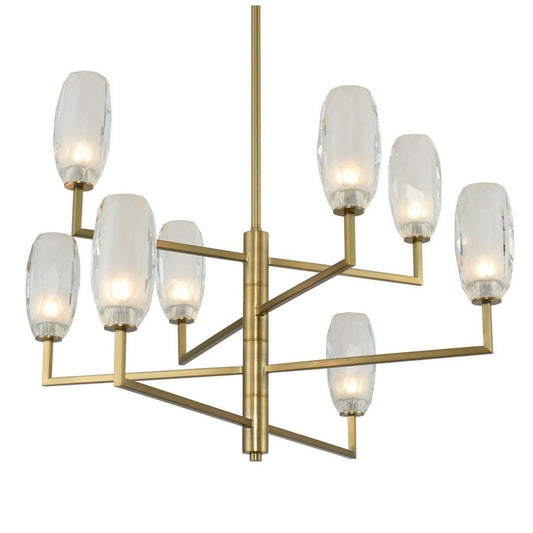 June 8 Light 36" Wide LED Crystal Chandelier