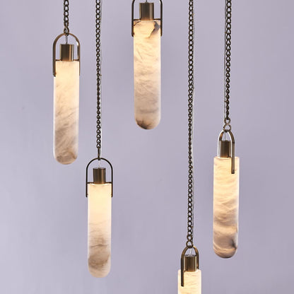 Flint Additions 24" Wide LED Multi Light Pendant with Alabaster Shades