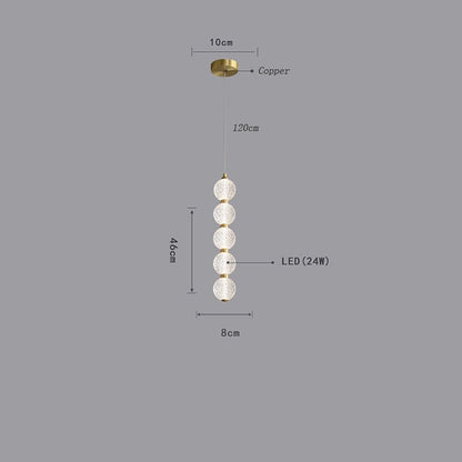 3 Globe Acrylic Copper Pendant Lights Geometrical Pendant Lighting