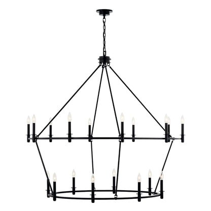 Carrick 18 Light 55" Wide Taper Candle Ring Chandelier