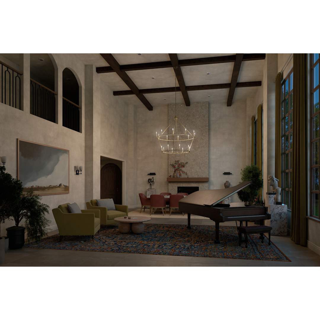 Carrick 18 Light 55" Wide Taper Candle Ring Chandelier