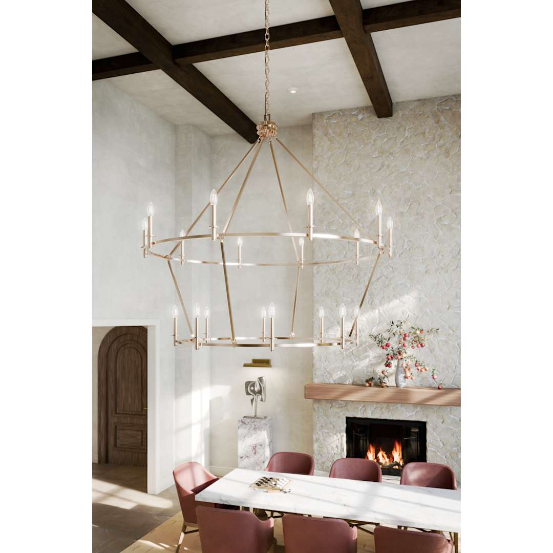 Carrick 18 Light 55" Wide Taper Candle Ring Chandelier