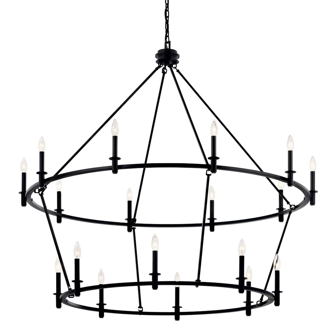 Carrick 18 Light 55" Wide Taper Candle Ring Chandelier